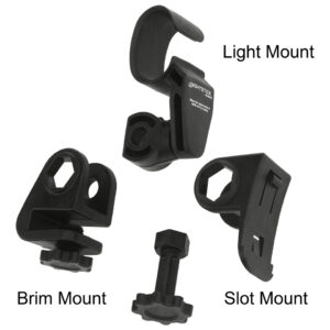 Multi-Angle Helmet Mount for Accessory Slot or Brim